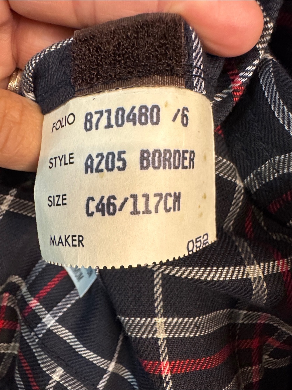 Barbour Border Wax Jacket in Navy with Corduroy Collar and Plaid Lining - Picture 16 of 16